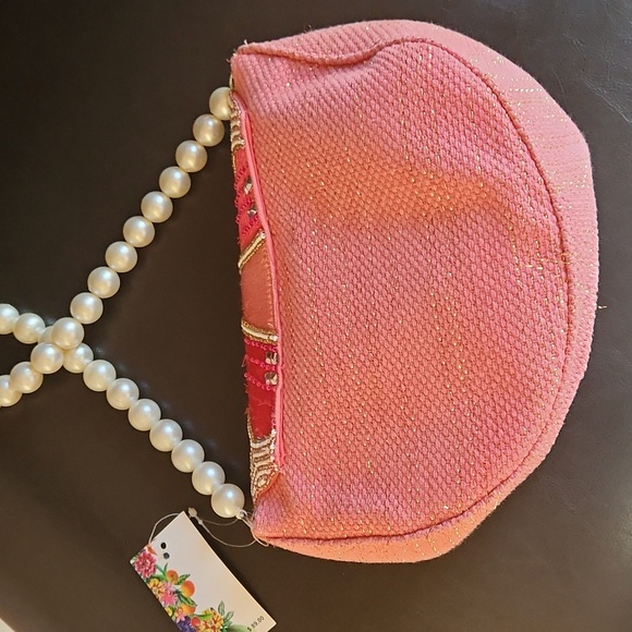 A&B Limited Edition Pink Beaded Women's Bag Grapfruit Purse - Picture 8 of 17